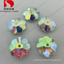 Flower Shape Sew on Rhinestones with Flat Back & Foiled Back